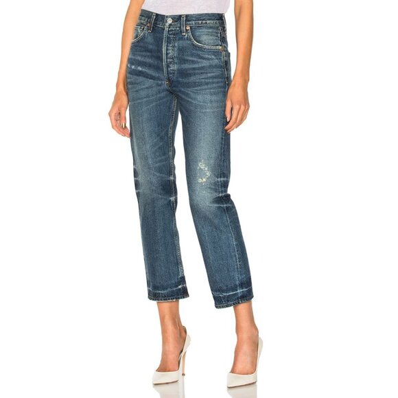 CITIZENS OF HUMANITY Gia Rollins High Rise Slim Straight Jeans, Size 28 - Picture 2 of 16